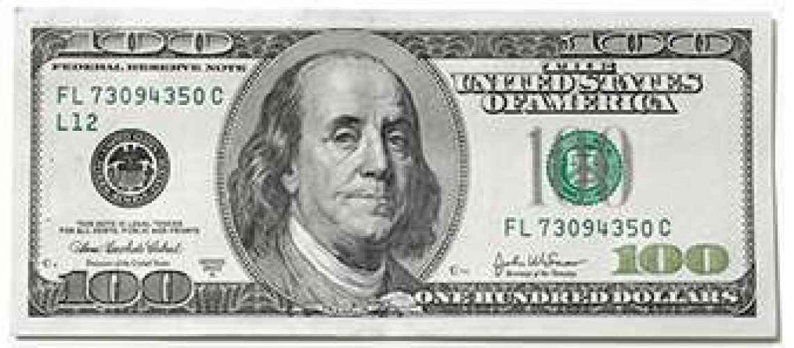 $100 bill Golftales RJSmiley